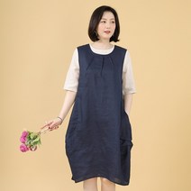 애비뉴투지 엄마옷 나빌레라 린넨 핀턱 라운드 여성 여름 조끼 항아리 롱 원피스 O06262 50대 60대
