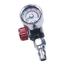 에어 레귤레이터 수분분리기 69HF 1 4 ”스프레이 건 공기 주입기 게이지 0 ~ 140 PSI 공구 용 187472, 레드