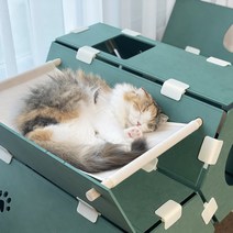 파파냥 캣 놀이터 육각 3단 고양이 숨숨집 대형 조립식 모듈 해먹 캣타워 하우스 겸용, 해먹형, 어반그레이