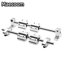 2Set 3D 프린터 부품 광학 축 키트 2x8mm 크롬 도금 샤프트 베어링 4 x SC8UU 4 x SK8 알루미늄 엔드 서포터, 06 350MM_01 Vertical