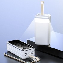 미니보조배터리 보조베터리 100000 mAh 휴대용 충전기 4 USB LED Poverbank 외부 배터리 Xiaomi 삼성 호환 화웨이, 01 WHITE