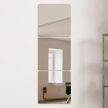 작은옷방 간편부착 작은 아크릴 벽거울3P 전세집 셀프시공