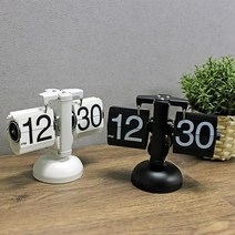 홈 인테리어 집들이선물 메탈 플립 스탠드시계 CHESS, 화이트