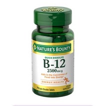 네이쳐스바운티 퀵 디졸브 B-12 2500mcg 퀵 디졸브 타블렛, 75개입, 1개