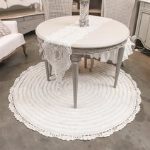 더블유101 블랑슈아 프렌치 릴리뜨개레이스 소형러그1P 40X120cm