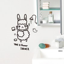 루리앤메리 샤워를 해요 욕실스티커 생활 데코스티커 스티커, B 흰색