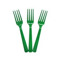 피플스파티 파티용품 포크 스푼, 그린
