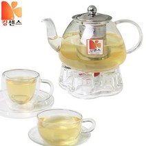 유리 티포트 티잔 티워머, 티포트-600ml