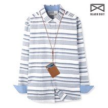 블랙수트 남성용 롤업 줄지 남방 DN-301