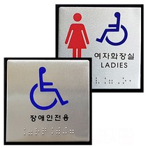 장애인 점자표지판 화장실용1, 여자장애인화장실(LADIES)