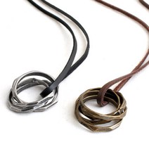 스타일썸 이너써클 링 펜던트 남자 여자 가죽줄 롱 목걸이