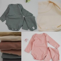 베이비하트 아동용 면스판 긴팔슈트 + 바지 세트
