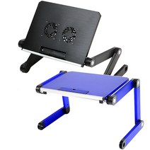 E.T.Shop 초경량노트북거치대/small, 선택2)Small 팬탑재-블루, 1개