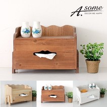 어썸 빈티지 원목 티슈케이스, 네추럴