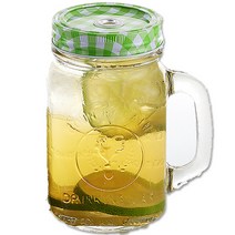 잎새몰 드링크자 손잡이유리병 밀폐유리병 드링킹자, 드링크자 450(빨대용)그린, 1