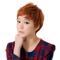 가발나라 전체가발 숏 펌 통가발, 내츄럴브라운, 1개