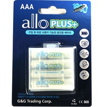 제이티원 allo PLUS 950mAh AAA 충전지 4알 케이스포함, 1세트, 4개입