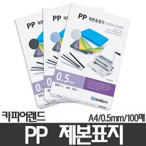 카피어랜드 PP제본표지 0.5mm 사선 100매, 연두, A4