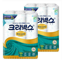 크리넥스 데코 앤 소프트 롤화장지 30m 24롤, 2팩
