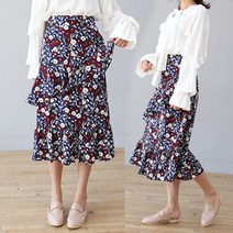 데일리앤 로젤 프릴 이중셔링 플라워 스커트