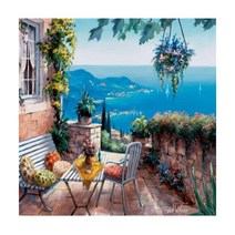 [1+1 액자증정] 톡톡보석십자수 3D 풍경시리즈 DIY 액자 세트, 해변언덕그카페, 40x30