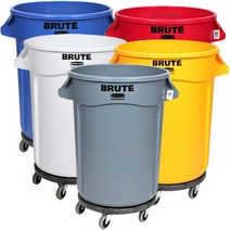 러버메이드 브루트 컨테이너 121L 세트 다용도 휴지통, 흰색, 1세트