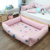 이블랑 유아동 범퍼쿠션 카페트 세트 범퍼침대, 스몰스타 인디핑크