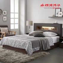 라자가구 베스트 LED조명침대 크림슨 아이크 + 채움H 독립매트리스 슈퍼싱글침대 퀸침대, 03.아이크LED 평상형침대 퀸Q_초코브라운, 03.채움H 라텍스탑독립매트