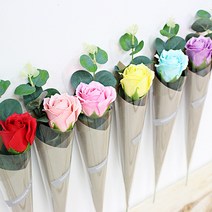 핸드메이드아임 비누장미 한송이 꼬깔, 블루