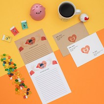 후아미 심쿵 포토사진 제작 편지지 세트 15cm x 21cm, 크라프트(편지지 6매 + 편지봉투 3매), 9매