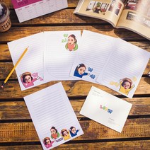 후아미 엘오브이이 포토사진 제작 편지지 세트 15cm x 21cm, 크라프트(편지지 6매 + 편지봉투 3매), 9매