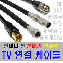 케이블마트 TV 안테나선 유선케이블 RF 동축 연결선 분배기 선택기 BNC 변환젠더, D33 ㄱ 자 안테나 케이블 (3C) 1m