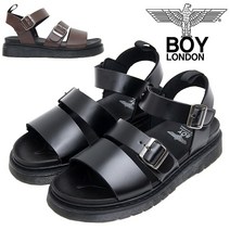 남성용 통굽 3선 가죽샌들