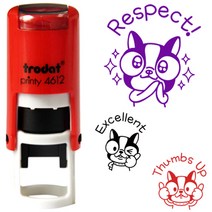 프라하스탬프 깜찍 캐릭터 라라 쿠폰사이즈 칭찬스탬프(지름1.1cm 자동스탬프 스탬프, 3. Super job, 디자인1. 문구그대로 +캐릭터(잉크 검정)