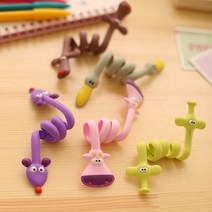 이엘컴퍼니 실리콘 캐릭터 케이블타이 랜덤5개세트, 1개