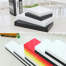 가우디꿈 하이그로시 무지주 벽선반, 화이트&블랙