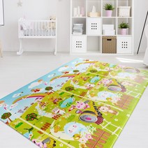 JSS&D 놀이방매트 거실 바닥 PVC 쿠션매트 유아 층간소음방지 발매트, 하늘동산양면
