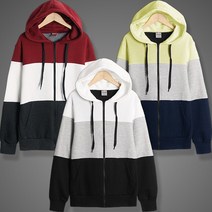 굿럭샵 기모 3색 배색컬러 절개 후드집업 언제나 무난한 MJ82