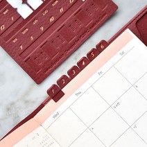 [플레픽]Smart Day Leather Sticker, 버건디