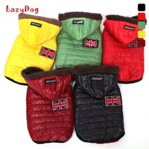 레이지독 애견 유니언잭 패딩, 레드