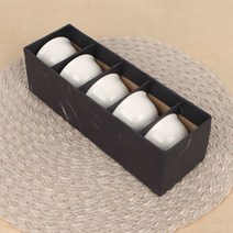아이보리 백자 5인 찻잔세트