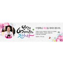 애니데이파티 백세인생 현수막 포토형, 팔순