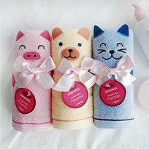 송월타월 애니멀 가벼운 세면타월 귀여운 수건 5매, 핑크, 5장