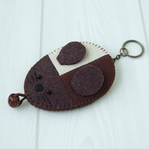[못난이손] 쥐돌이 열쇠고리 패키지 키홀더 DIY 손바느질DIY, 쥐돌이 열쇠고리 DIY  : 밤색