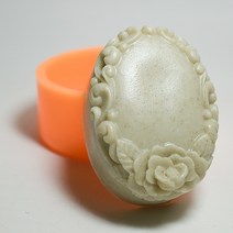 지안네이처 1구비누몰드 비누틀, 타원형장미테두리100g