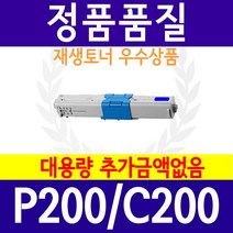 신도리코 P200 C200 C200dn P200dn P201dn P205dn P206dn P200T5KK 재생토너, 파랑, 1개
