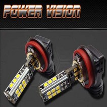 파워비젼 LED 안개등 타입별 시인성 야간운전 전구튜닝 6500K 12V 화이트 램프 차종별 미등, [파워] H16 LED안개등, 2개입
