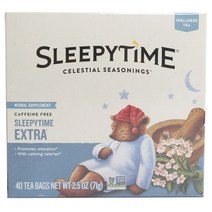 셀레셜시즈닝스 허벌 서플먼트 슬리피타임 엑스트라 무카페인, 1.8g, 40개입