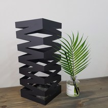 인테리어 모던 우산꽂이-지그재그 블랙, 1개