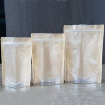 이홈베이킹 [대용량] 앞면투명크라프트지퍼스탠드 15x22 중 100장, 단품